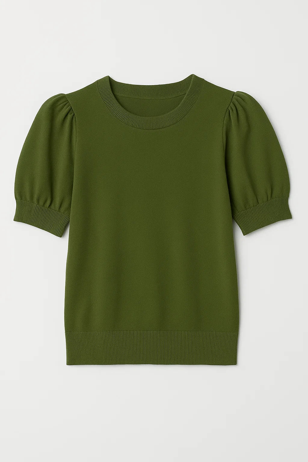 Summer Puff Short Sleeve Sweater Crewneck Knit