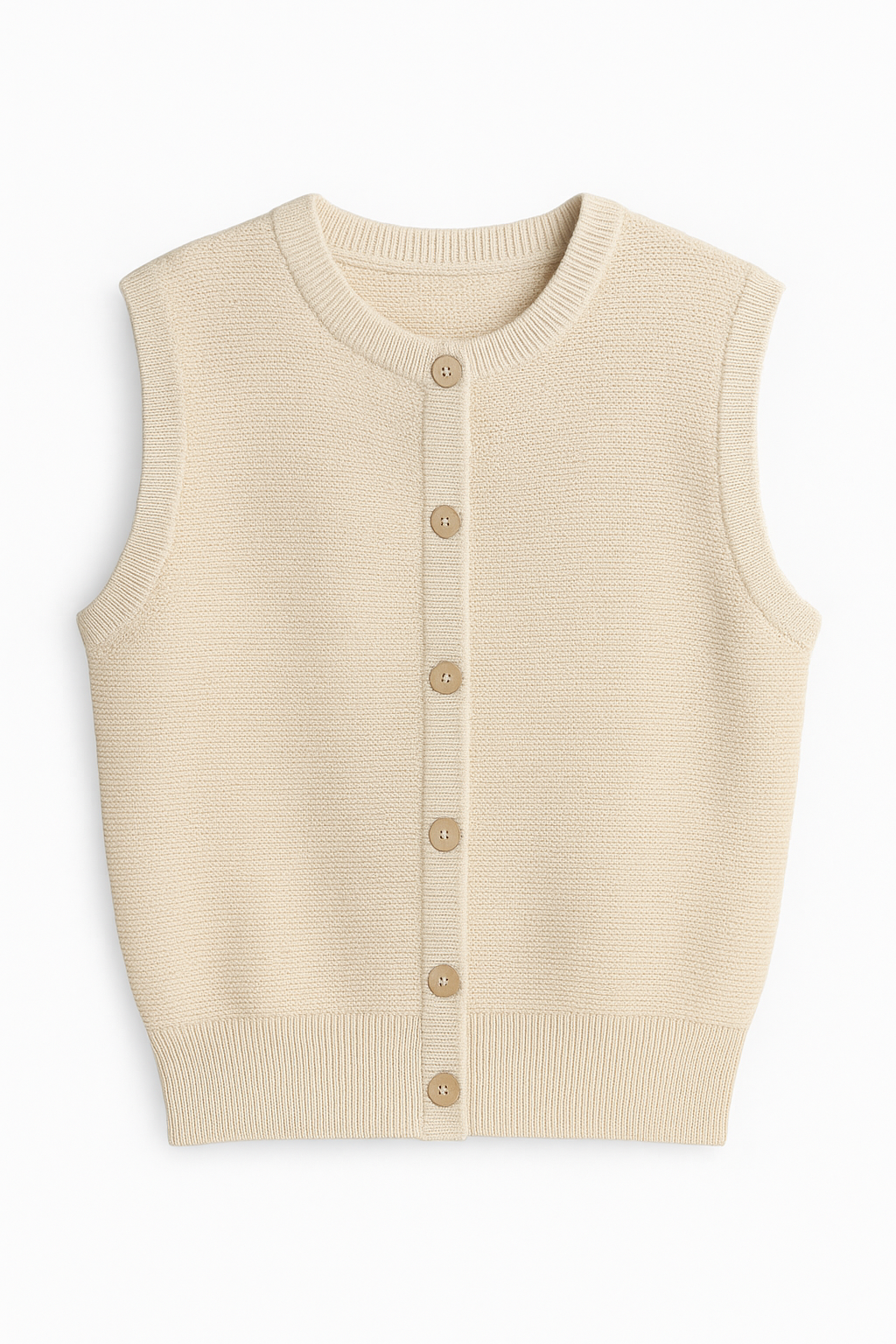 Beige Knit Tank Top - Sleeveless Knitwear - Yowens