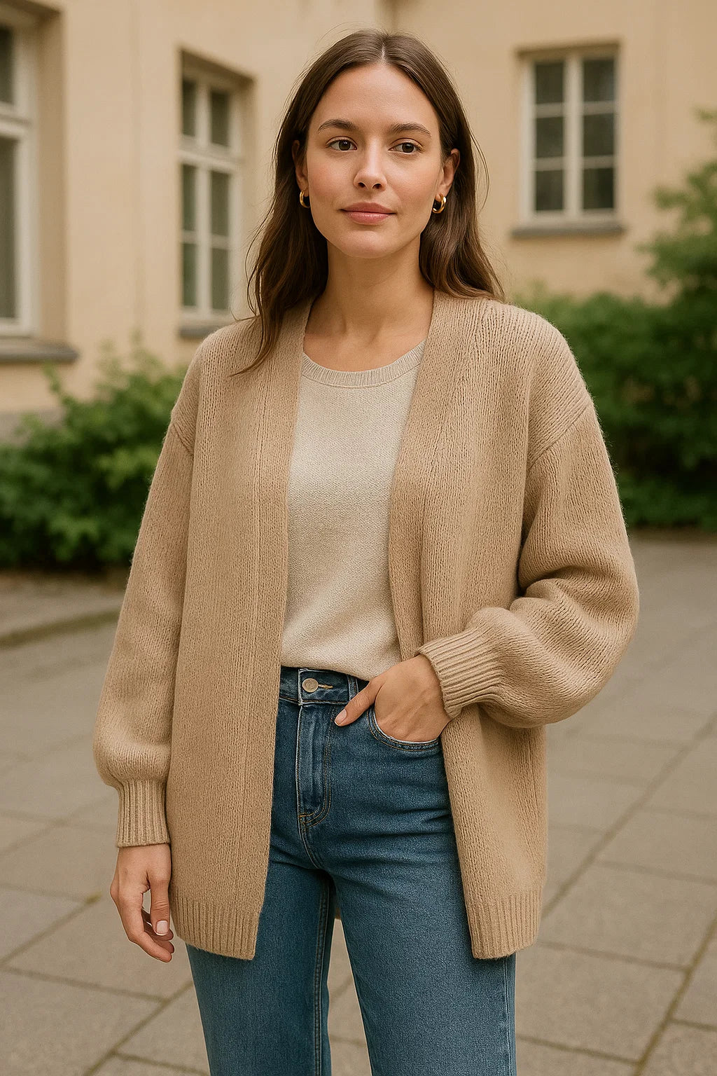 CozyFrame Chunky Knit Cardigan