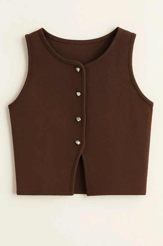 Sunset Gleam Knit Vest - Pink