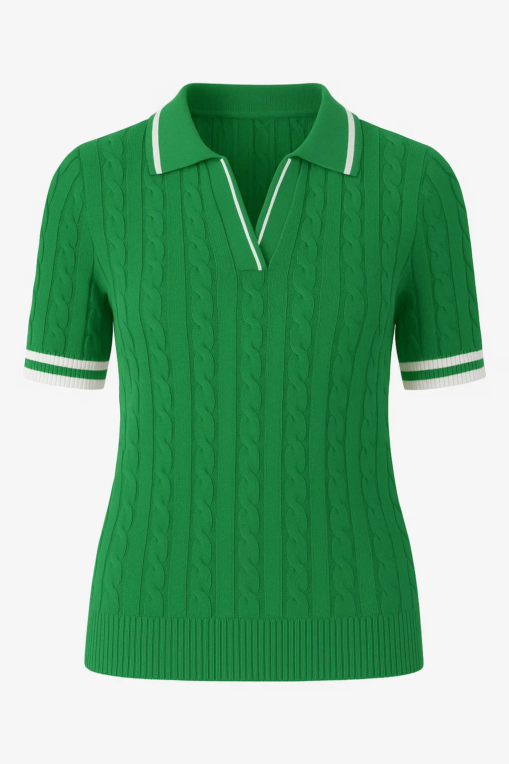 Sophia Cable Knit Polo Top