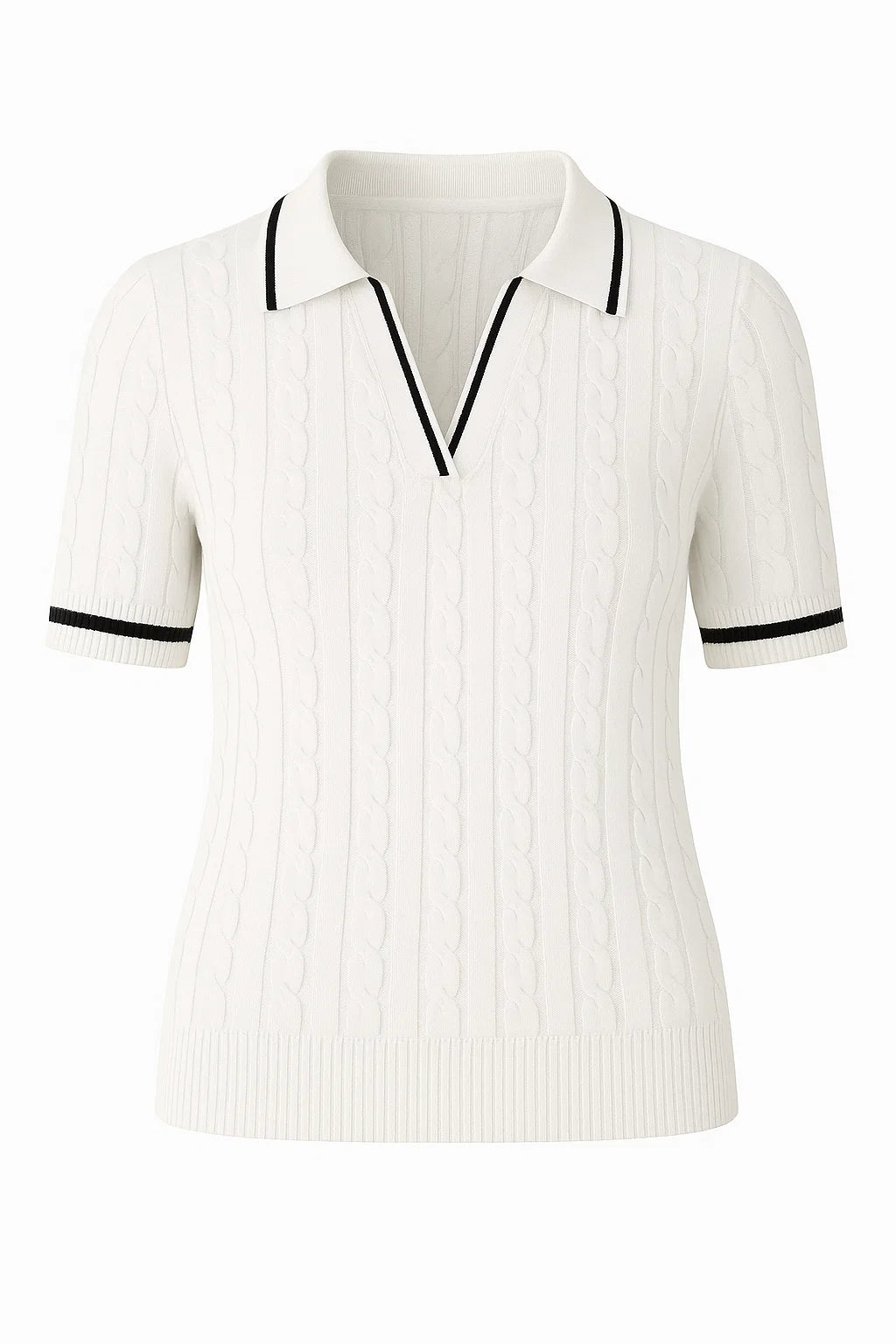 Sophia Cable Knit Polo Top