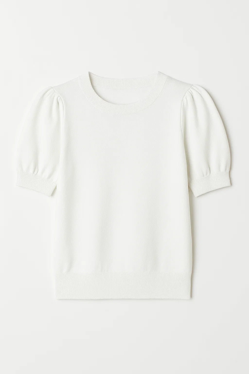 Summer Puff Short Sleeve Sweater Crewneck Knit