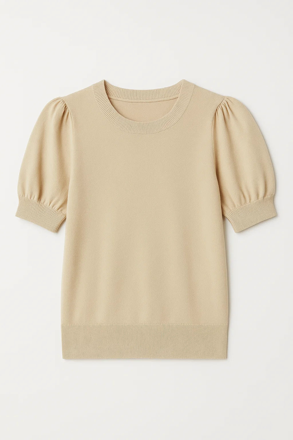 Summer Puff Short Sleeve Sweater Crewneck Knit