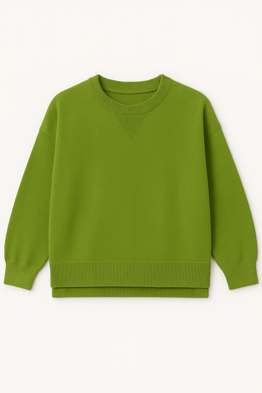 Elora Knit Sweater - Verdant Flow Series - Green Oversized High-Low Knit -Yowens