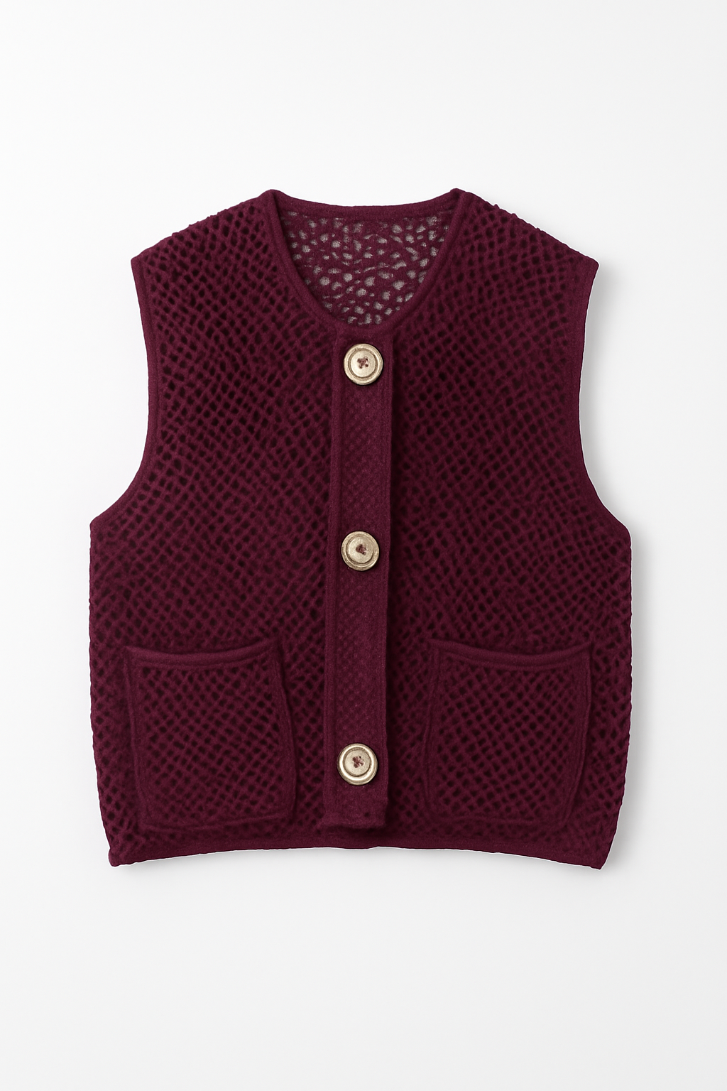 Textura Summer Knit Vest with Patch Pockets