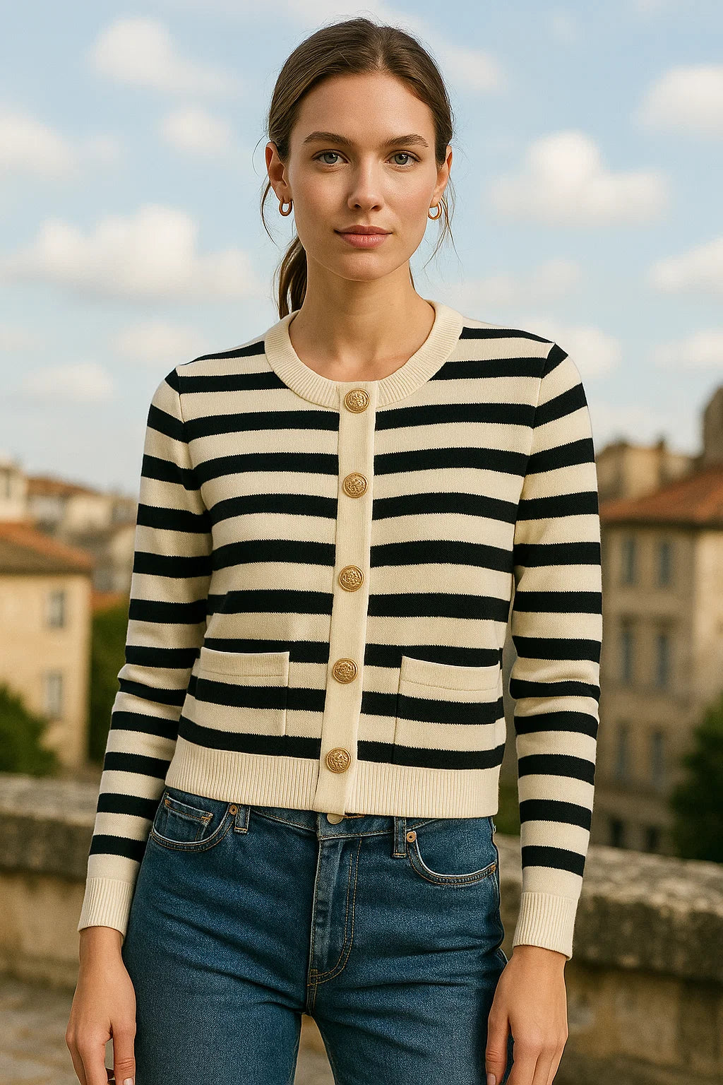 UrbanSense Striped Knit Cardigan