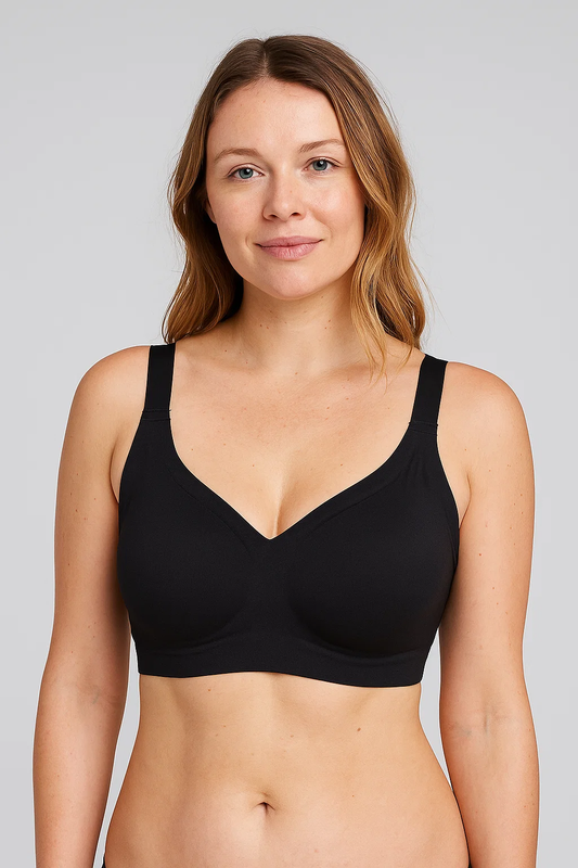 Super Soft Seamless Fixed Cup Bra - Black