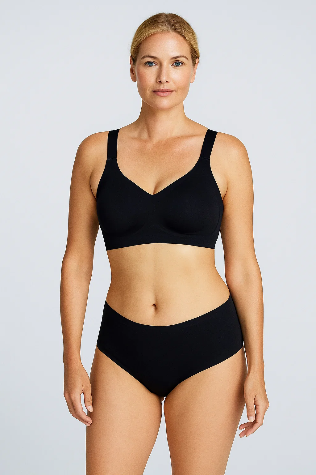 Super Soft Seamless Fixed Cup Bra - Black