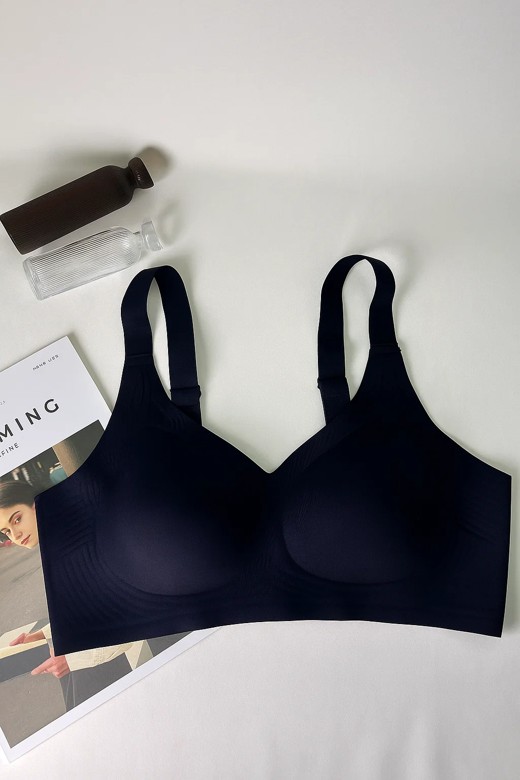 Super Soft Seamless Fixed Cup Bra - Black