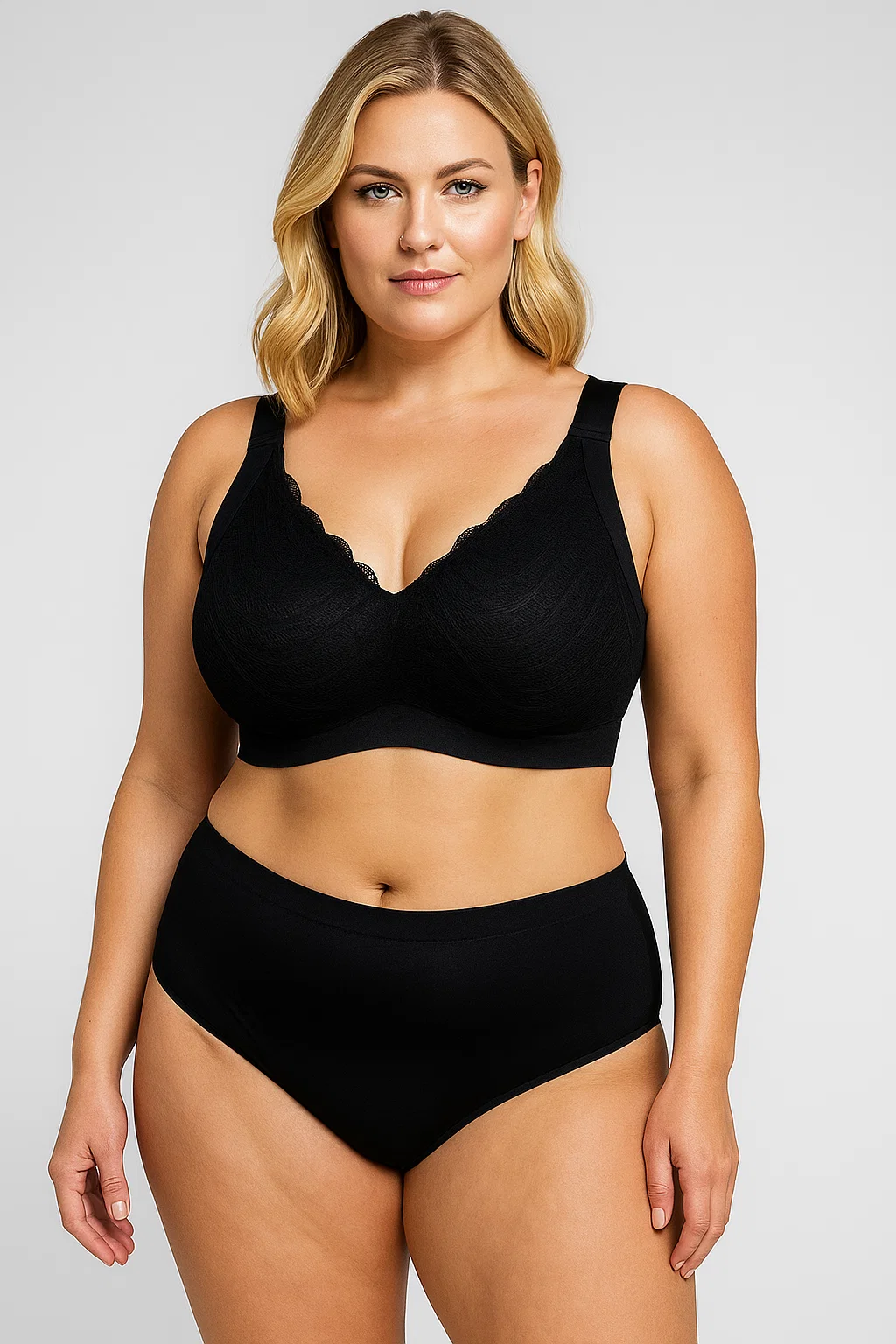 Wireless Push-up Bra with Stretch Lace