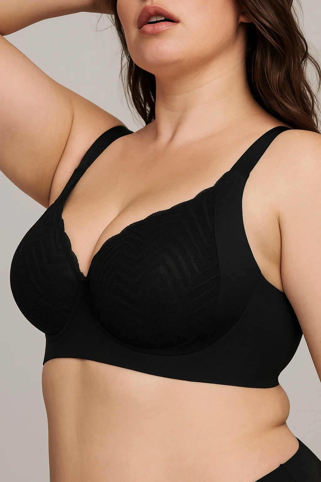 Wireless Push-up Bra with Stretch Lace