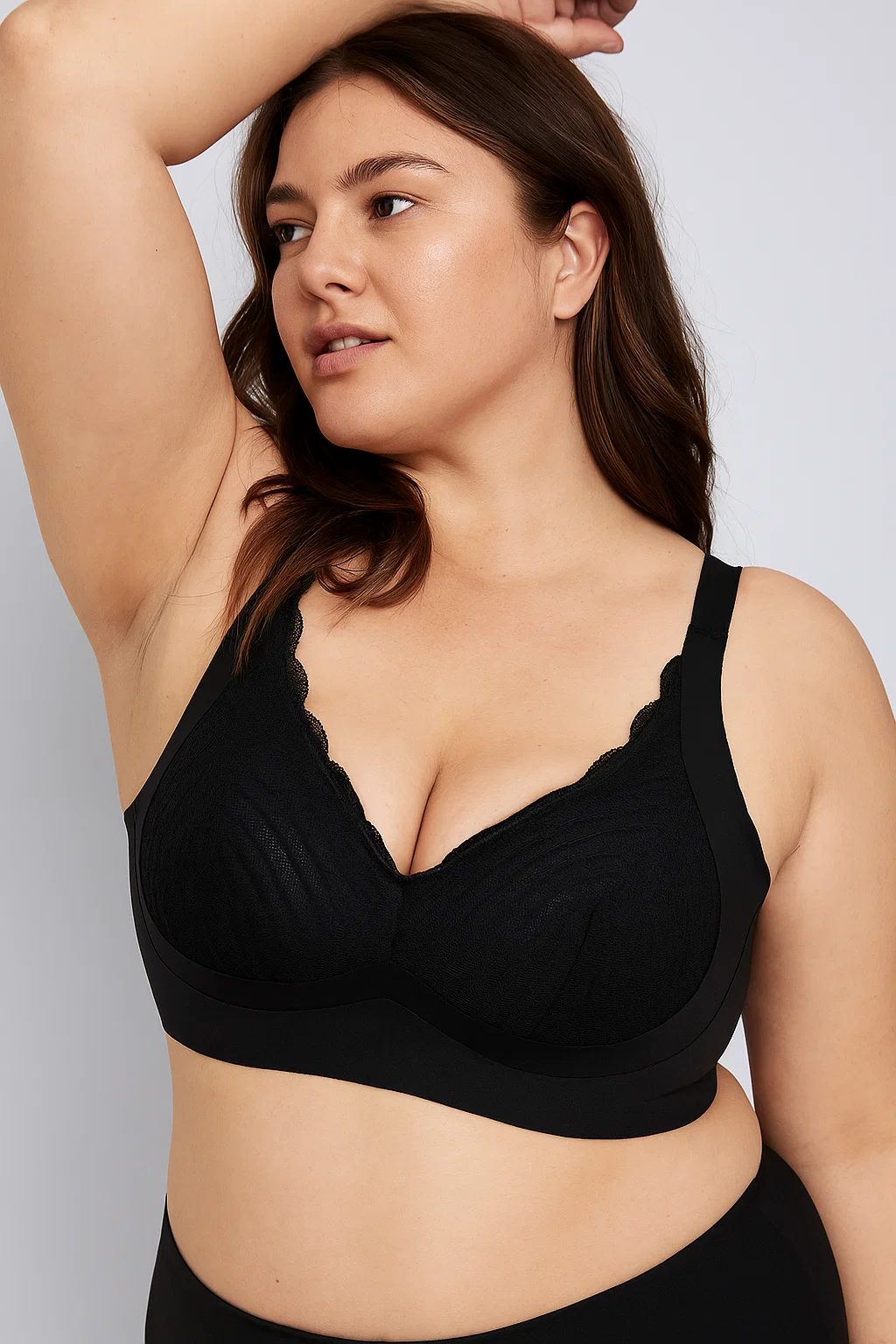 Wireless Push-up Bra with Stretch Lace