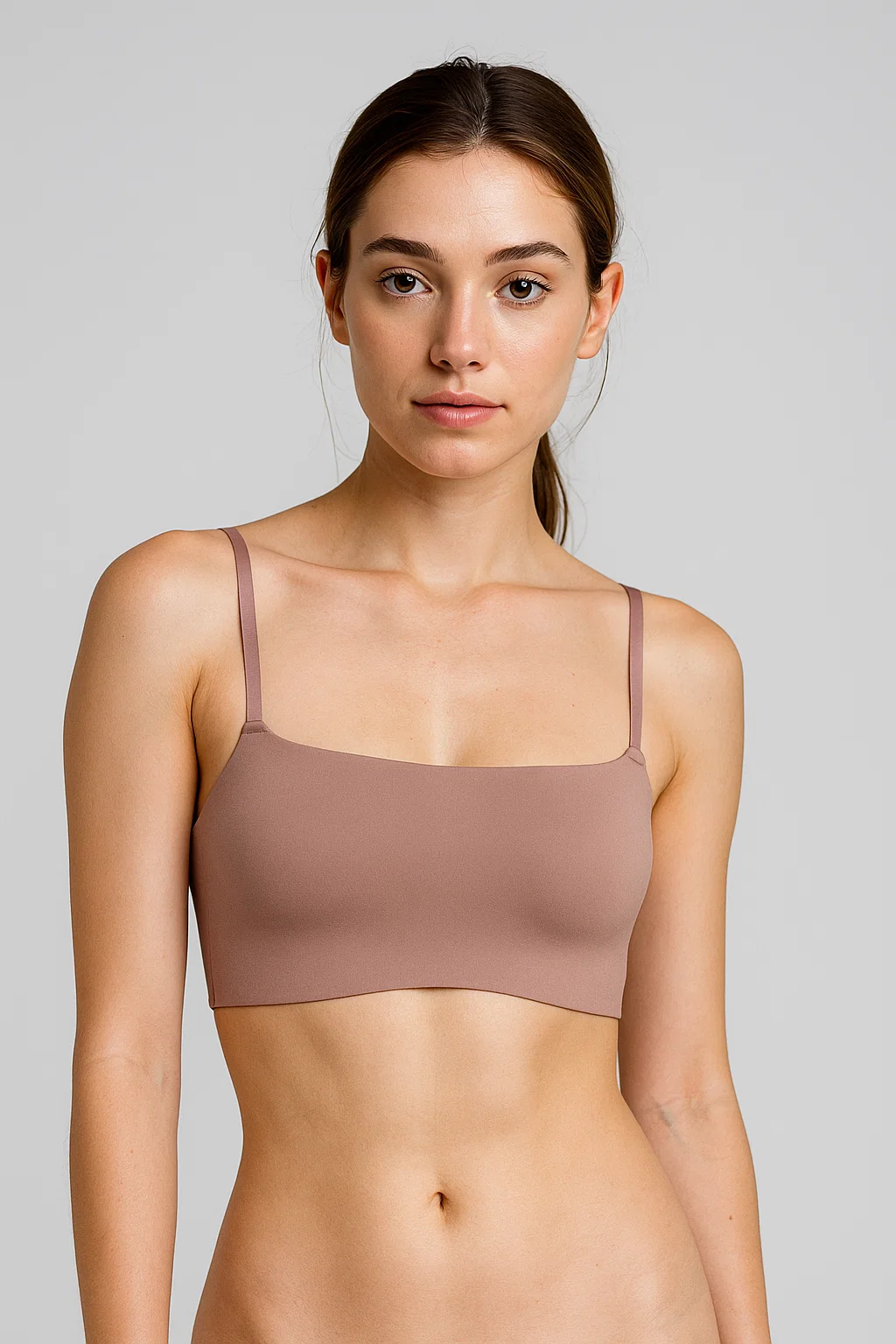 Half Cup One-Piece Seamless Plunge Bra