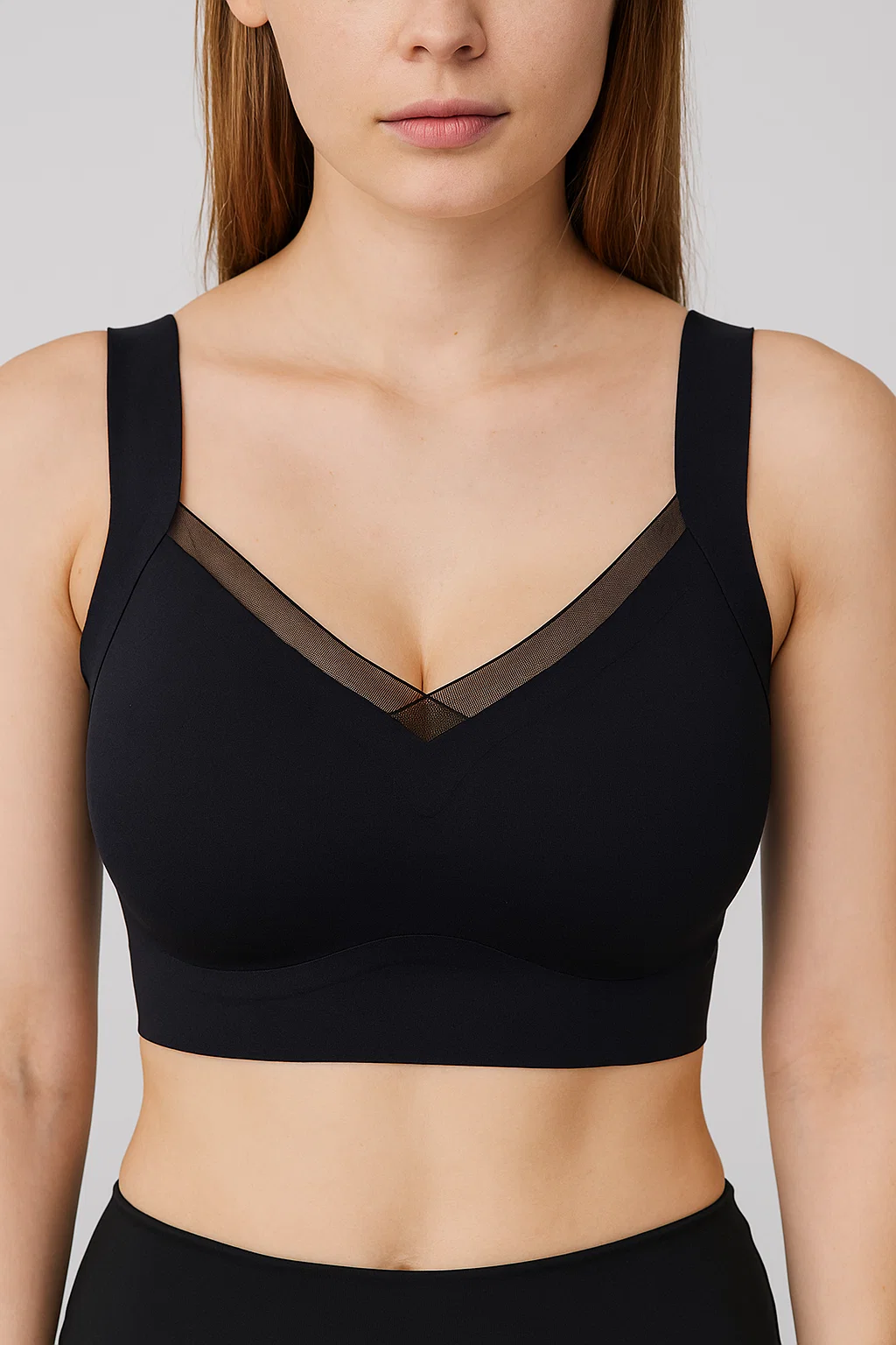 Seamless Mesh V-Neck Wireless Bra